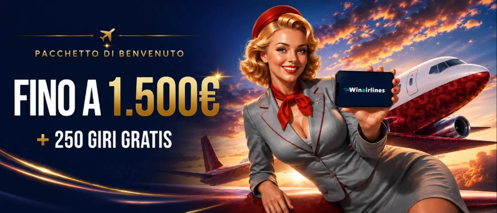 WinAirlines Casino App: fino a 1.500 € + 250 giri gratis