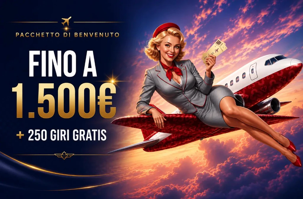 Pacchetto di benvenuto WinAirlines Casino: fino a 1.500 € e 250 giri gratis